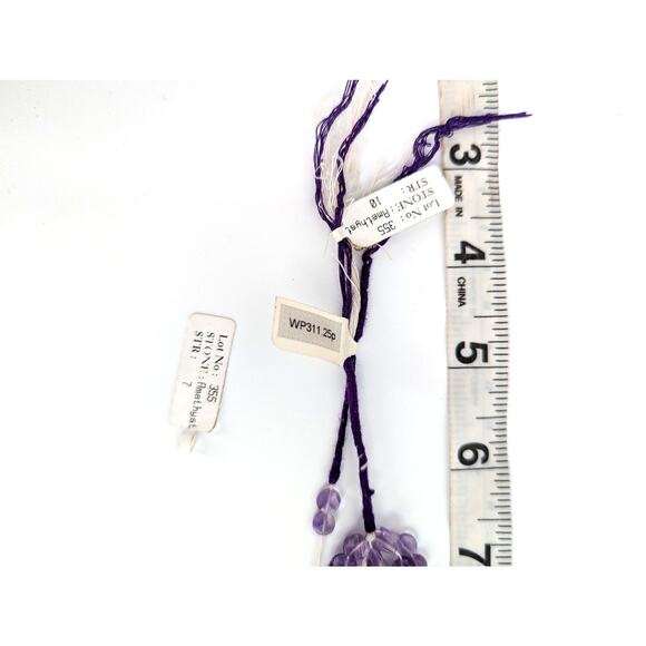 Real Amethyst Beads 9 Strands 14"  Long 6mm Faceted Puffed Flat Round Coin Shape - Picture 4 of 4